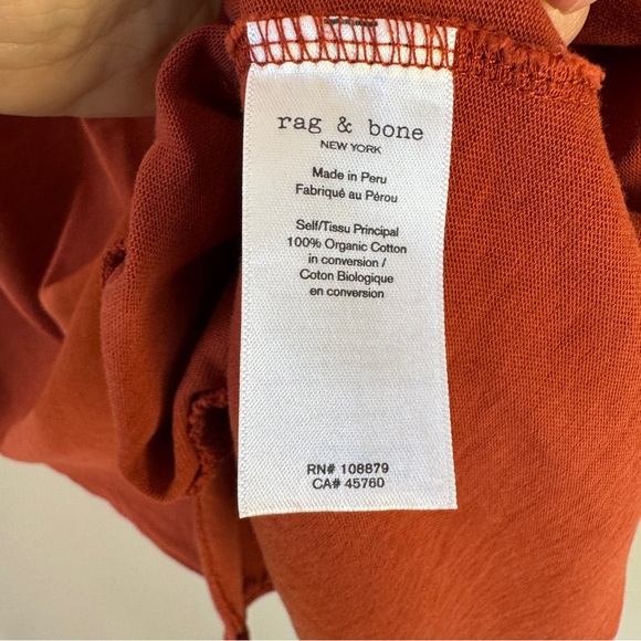 Rag & Bone Ryder Muscle Mini Dress in Paprika organic cotton size Small - Picture 14 of 15